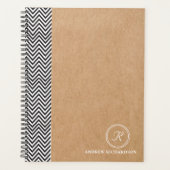 Chevron Chic Monogrammed Docenten Planner (Voorkant)