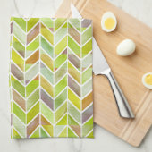 Chevron Citron Wood Kitchen Towel Theedoek (Quarter Fold)