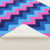 Chevron cool bleu rose Imprimer Grosse couverture  (3/4)