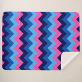 Chevron cool bleu rose Imprimer Grosse couverture  (Devant (Horizontal))