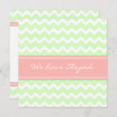 Chevron Coral Mint Elopement Aankondiging (Voorkant / Achterkant)