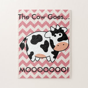 Chevron Cow Puzzle Legpuzzel