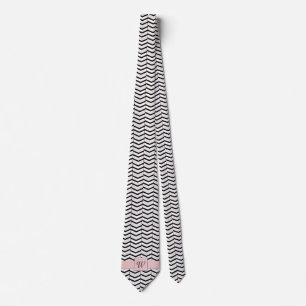 Chevron Cravate noir blanc et blanc