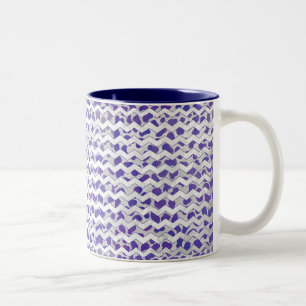 Chevron Dalmatian Paars en White Tweekleurige Koffiemok