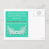 Chevron Damask Kerstfoto Briefkaart (Achterkant)