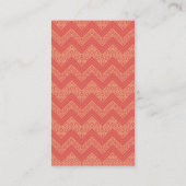 Chevron Damask (Melon) gepersonaliseerd monogram Visitekaartje (Achterkant)