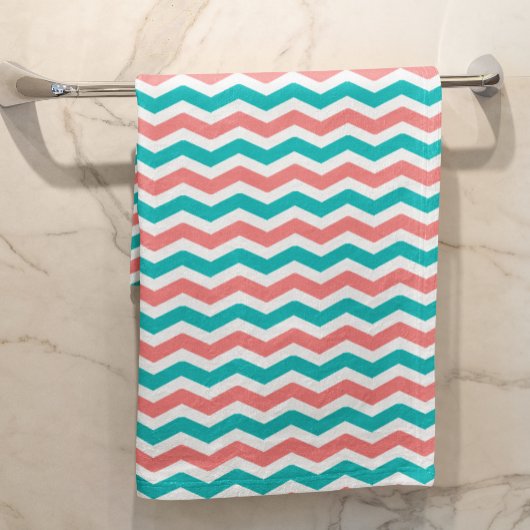 Chevron de corail et turquoise