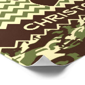 Chevron Deer Buck Camouflage personaliseert Poster (Hoek)