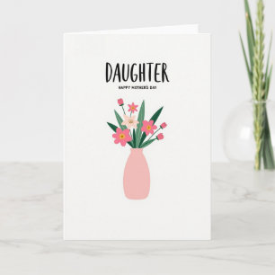 Chevron Dochter Bloemen Moeders Kaart