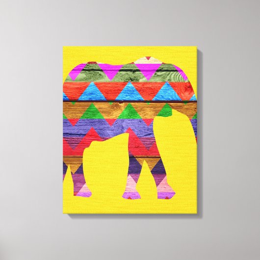 Chevron Elephant Pattern Canvas Afdruk (Voorkant)