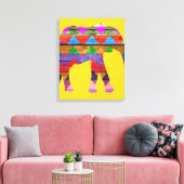 Chevron Elephant Pattern Canvas Afdruk (Insitu (Woonkamer))