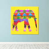 Chevron Elephant Pattern Canvas Afdruk (Insitu (Houten vloer))