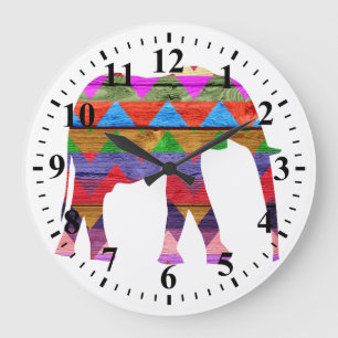 Chevron Elephant Pattern Grote Klok