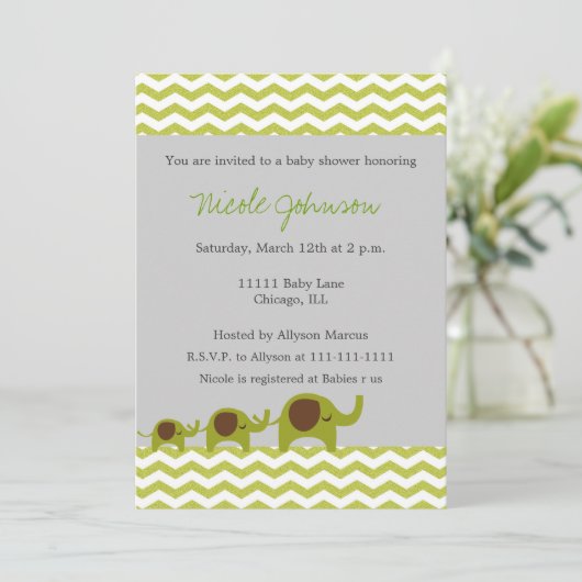 Chevron Elephants Kaart (Staand voorkant)