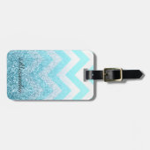 Chevron en Glitter Bagagelabel (Voorkant horizontaal)