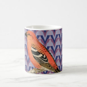 Chevron en  roze vogel koffiemok