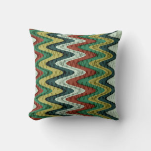 Chevron en Wavy Stripes Pattern Kussen