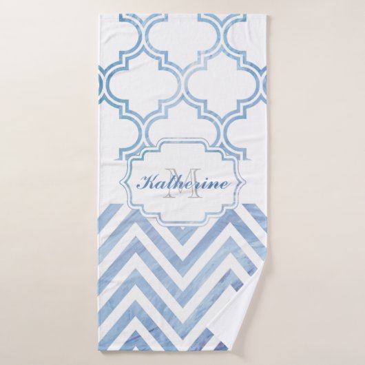 Chevron et Quatrefoil (Serviette de bain)