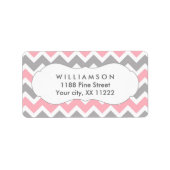 chevron étiquette de adresse rose et gris préféren (Devant)