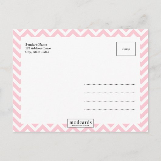 CHEVRON Faire-part de naissance moderne (Dos)