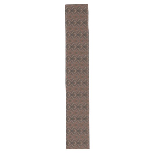 Chevron Faux Dark Grain Wood Pattern Lange Tafelloper (Voorkant)