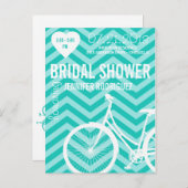 Chevron Fiets Bruids Trouwdouche Briefkaart (Voorkant / Achterkant)