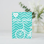 Chevron Fiets Bruids Trouwdouche Briefkaart (Staand voorkant)