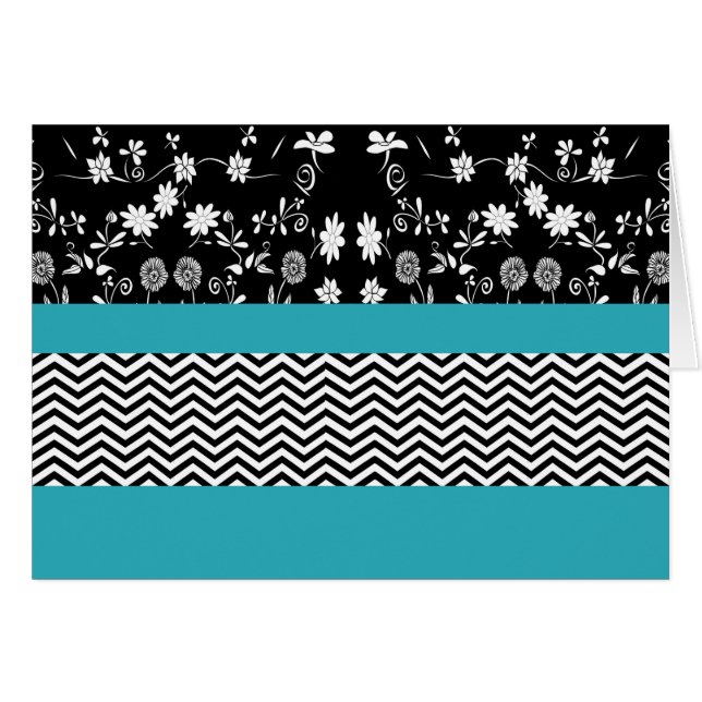 chevron floral bleu (Devant horizontal)