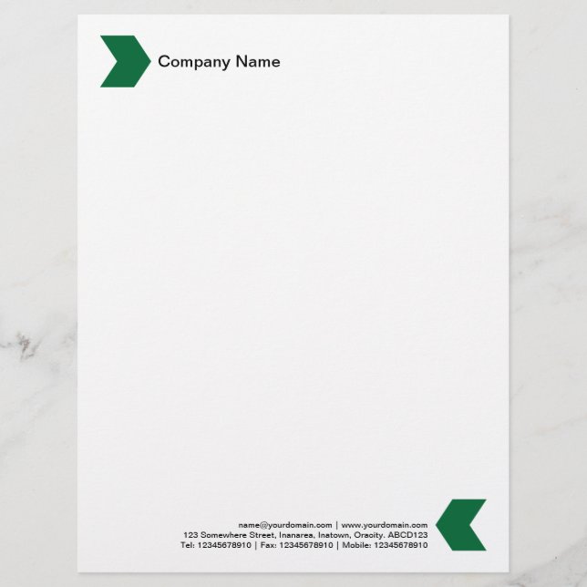 Chevron - Forest Green Briefhoofd (Voorkant)