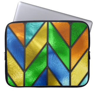 Chevron gekleurde glazen textuur laptop sleeve