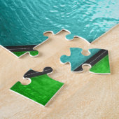 Chevron gekleurde glazen textuur legpuzzel (Zijkant)