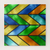 Chevron gekleurde glazen textuur legpuzzel (Horizontaal)