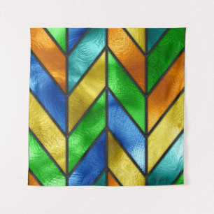 Chevron gekleurde glazen textuur wandkleed
