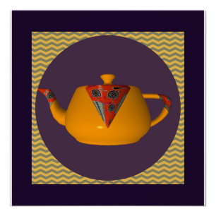 Chevron Geo Gele Theepot Perfect Poster