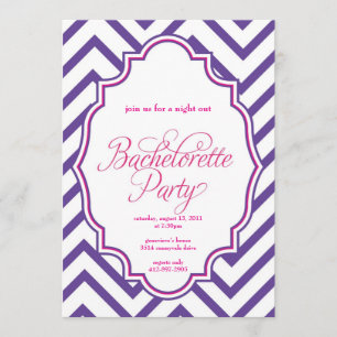 CHEVRON - Girls Night Out BACHELORETTE - Uitnodigi Kaart