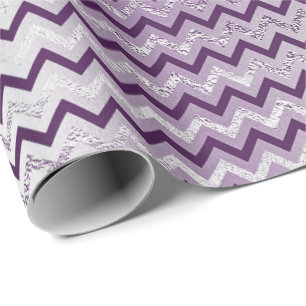 Chevron Glam Lux Metallic Paarse Amethyst Plum Cadeaupapier