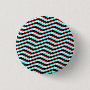 Chevron Glitch Ronde Button 3,2 Cm
