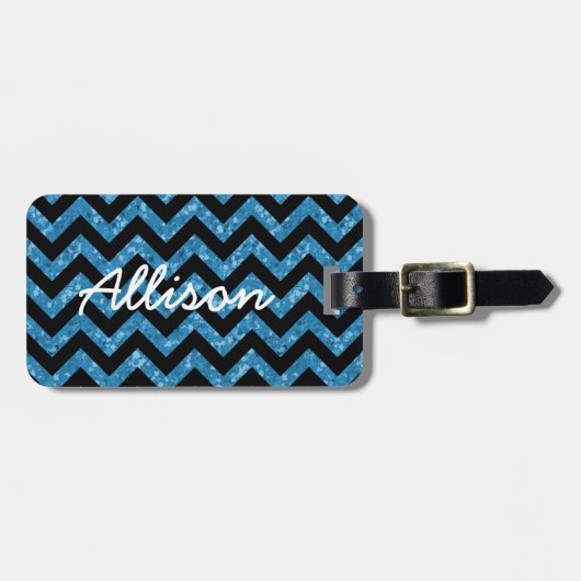 Chevron Glitter Kijk Bagagelabel (Voorkant horizontaal)