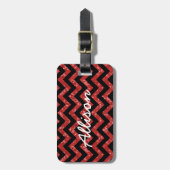 Chevron Glitter Kijk Bagagelabel (Voorkant verticaal)