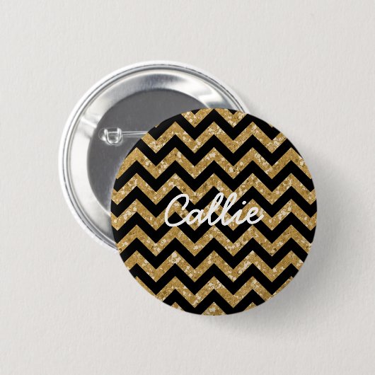 Chevron Glitter Kijk Button (Voorkant /achterkant)