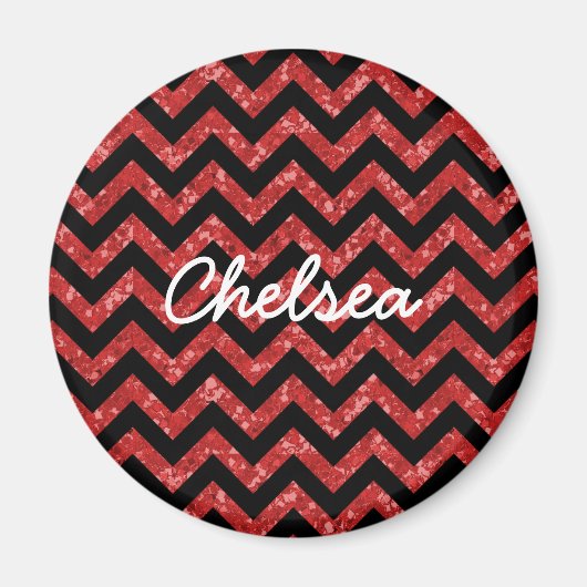 Chevron Glitter Kijk Magnet Magneet (Voorkant)