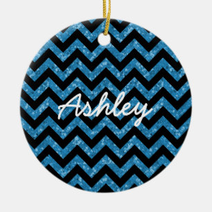 Chevron Glitter Kijk Ornament