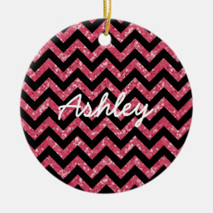 Chevron Glitter Kijk Ornament