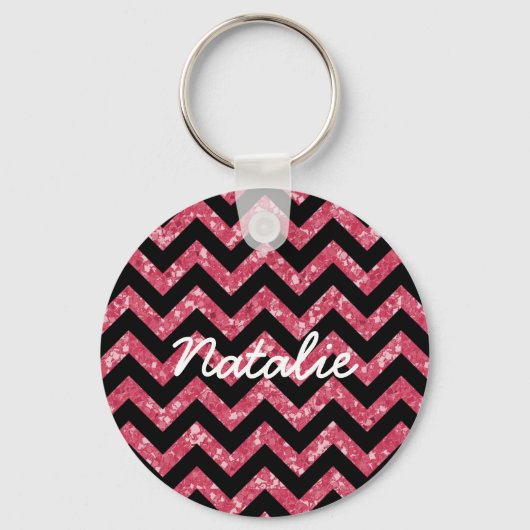Chevron Glitter Kijk Sleutelhanger (Voorkant)