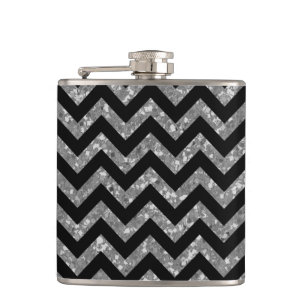Chevron Glitter Let Flask Heupfles