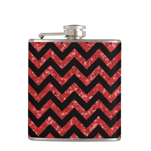 Chevron Glitter Let Flask Heupfles (Voorkant)