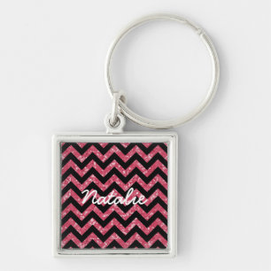 Chevron Glitter look Premium Sleutelhanger