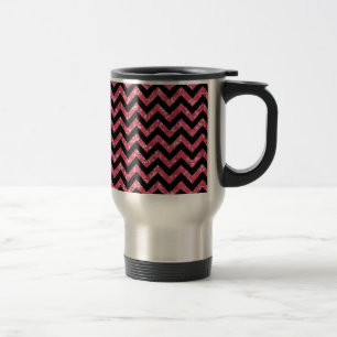 Chevron Glitter look Travel Mug Reisbeker