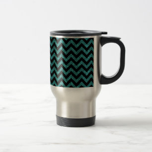 Chevron Glitter look Travel Mug Reisbeker