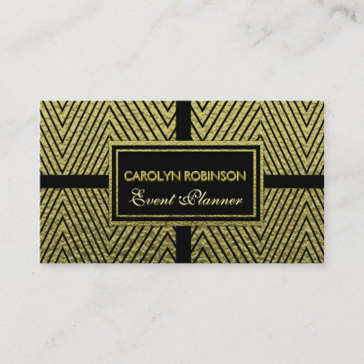 Chevron Gold en Black Visitekaartje (Voorkant)